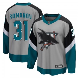 Breakaway Fanatics Branded Youth Georgi Romanov Gray 2020/21 Special Edition Jersey - NHL San Jose Sharks