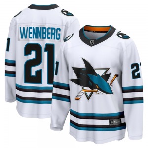 Breakaway Fanatics Branded Youth Alexander Wennberg White Away 2nd Jersey - NHL San Jose Sharks