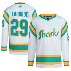 Authentic Adidas Adult Gannon Laroque White Reverse Retro 2.0 Jersey - NHL San Jose Sharks