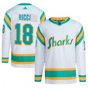 Authentic Adidas Adult Mike Ricci White Reverse Retro 2.0 Jersey - NHL San Jose Sharks