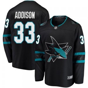 Breakaway Fanatics Branded Youth Calen Addison Black Alternate Jersey - NHL San Jose Sharks