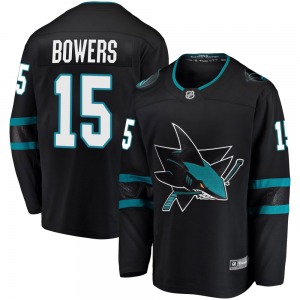 Breakaway Fanatics Branded Youth Shane Bowers Black Alternate Jersey - NHL San Jose Sharks