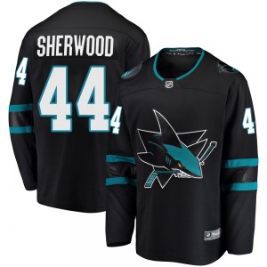 Breakaway Fanatics Branded Youth Kiefer Sherwood Black Alternate Jersey - NHL San Jose Sharks