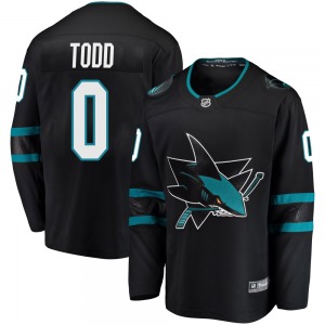Breakaway Fanatics Branded Youth Nathan Todd Black Alternate Jersey - NHL San Jose Sharks