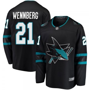 Breakaway Fanatics Branded Youth Alexander Wennberg Black Alternate Jersey - NHL San Jose Sharks