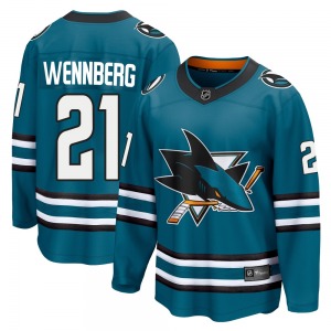 Breakaway Fanatics Branded Youth Alexander Wennberg Teal Home 2nd Jersey - NHL San Jose Sharks