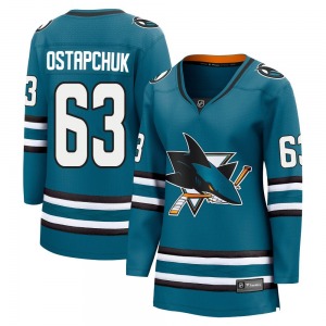 Breakaway Fanatics Branded Women's Zack Ostapchuk Teal Home 2nd Jersey - NHL San Jose Sharks
