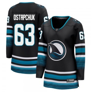 Premier Fanatics Branded Women's Zack Ostapchuk Black Breakaway Alternate Jersey - NHL San Jose Sharks