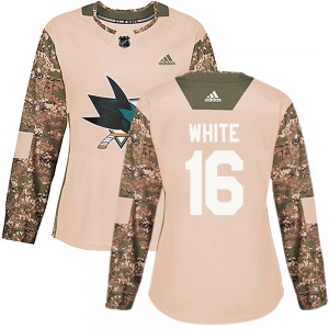 Authentic Adidas Women's Colin White White Camo Veterans Day Practice Jersey - NHL San Jose Sharks