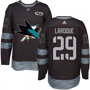 Authentic Adult Gannon Laroque Black 1917-2017 100th Anniversary Jersey - NHL San Jose Sharks