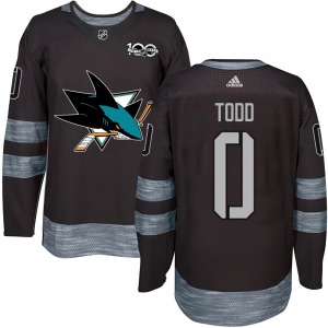 Authentic Adult Nathan Todd Black 1917-2017 100th Anniversary Jersey - NHL San Jose Sharks