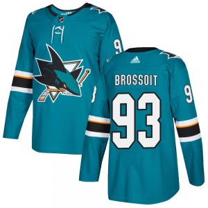 Authentic Adidas Youth Laurent Brossoit Teal Home Jersey - NHL San Jose Sharks