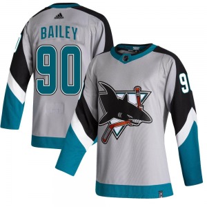 Authentic Adidas Youth Justin Bailey Gray 2020/21 Reverse Retro Jersey - NHL San Jose Sharks