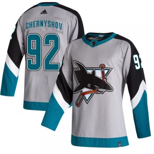 Authentic Adidas Youth Igor Chernyshov Gray 2020/21 Reverse Retro Jersey - NHL San Jose Sharks
