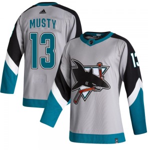 Authentic Adidas Youth Quentin Musty Gray 2020/21 Reverse Retro Jersey - NHL San Jose Sharks
