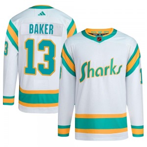 Authentic Adidas Youth Jamie Baker White Reverse Retro 2.0 Jersey - NHL San Jose Sharks
