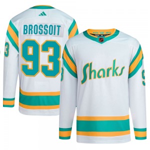 Authentic Adidas Youth Laurent Brossoit White Reverse Retro 2.0 Jersey - NHL San Jose Sharks