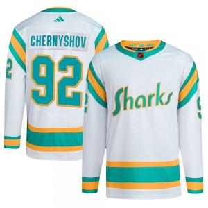 Authentic Adidas Youth Igor Chernyshov White Reverse Retro 2.0 Jersey - NHL San Jose Sharks