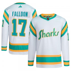Authentic Adidas Youth Pat Falloon White Reverse Retro 2.0 Jersey - NHL San Jose Sharks