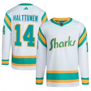 Authentic Adidas Youth Kasper Halttunen White Reverse Retro 2.0 Jersey - NHL San Jose Sharks