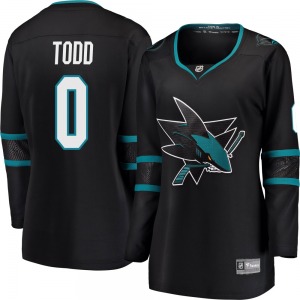 Breakaway Fanatics Branded Women's Nathan Todd Black Alternate Jersey - NHL San Jose Sharks