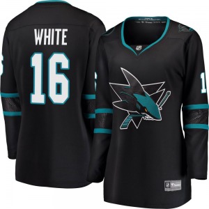 Breakaway Fanatics Branded Women's Colin White White Black Alternate Jersey - NHL San Jose Sharks