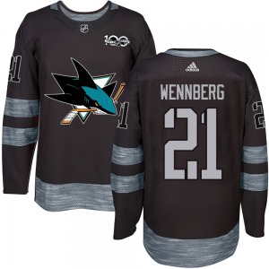 Authentic Youth Alexander Wennberg Black 1917-2017 100th Anniversary Jersey - NHL San Jose Sharks