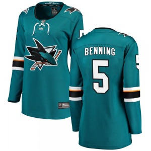Breakaway Fanatics Branded Women's Matt Benning Teal Home Jersey - NHL San Jose Sharks