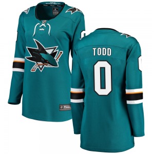 Breakaway Fanatics Branded Women's Nathan Todd Teal Home Jersey - NHL San Jose Sharks