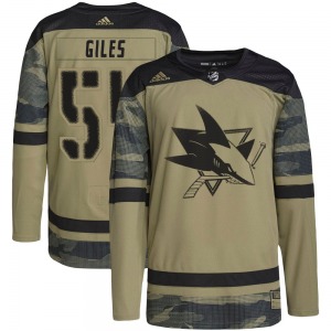 Authentic Adidas Youth Patrick Giles Camo Military Appreciation Practice Jersey - NHL San Jose Sharks