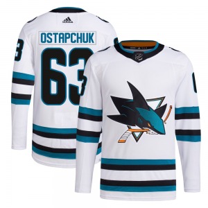 Authentic Adidas Adult Zack Ostapchuk White Away Primegreen Jersey - NHL San Jose Sharks