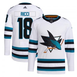 Authentic Adidas Adult Mike Ricci White Away Primegreen Jersey - NHL San Jose Sharks