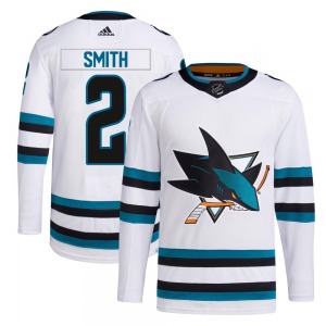 Authentic Adidas Adult Will Smith White Away Primegreen Jersey - NHL San Jose Sharks