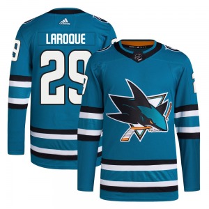 Authentic Adidas Adult Gannon Laroque Teal Home Primegreen Jersey - NHL San Jose Sharks