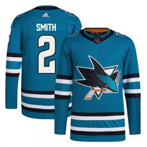 Authentic Adidas Adult Will Smith Teal Home Primegreen Jersey - NHL San Jose Sharks