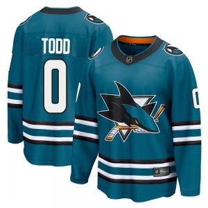Breakaway Fanatics Branded Adult Nathan Todd Teal Home 2nd Jersey - NHL San Jose Sharks