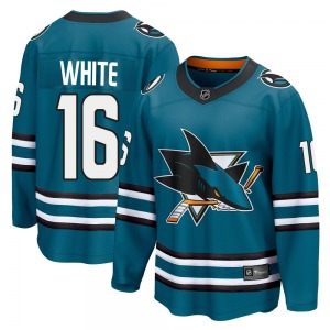 Breakaway Fanatics Branded Adult Colin White White Teal Home 2nd Jersey - NHL San Jose Sharks