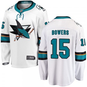 Breakaway Fanatics Branded Youth Shane Bowers White Away Jersey - NHL San Jose Sharks