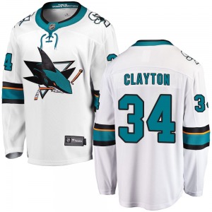 Breakaway Fanatics Branded Youth Cole Clayton White Away Jersey - NHL San Jose Sharks