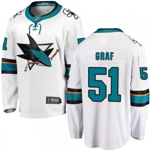 Breakaway Fanatics Branded Youth Collin Graf White Away Jersey - NHL San Jose Sharks