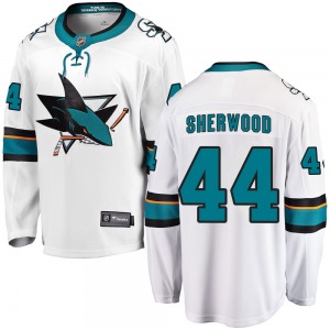 Breakaway Fanatics Branded Youth Kiefer Sherwood White Away Jersey - NHL San Jose Sharks