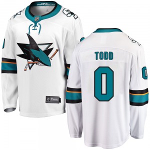 Breakaway Fanatics Branded Youth Nathan Todd White Away Jersey - NHL San Jose Sharks