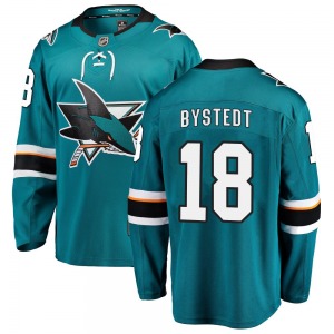 Breakaway Fanatics Branded Youth Filip Bystedt Teal Home Jersey - NHL San Jose Sharks