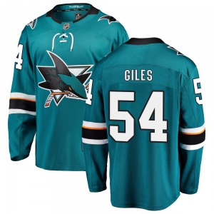 Breakaway Fanatics Branded Youth Patrick Giles Teal Home Jersey - NHL San Jose Sharks