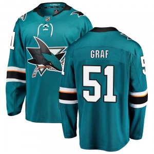 Breakaway Fanatics Branded Youth Collin Graf Teal Home Jersey - NHL San Jose Sharks