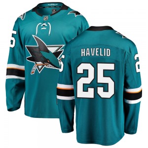Breakaway Fanatics Branded Youth Mattias Havelid Teal Home Jersey - NHL San Jose Sharks