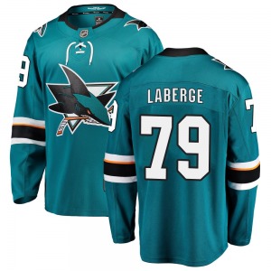 Breakaway Fanatics Branded Youth Samuel Laberge Teal Home Jersey - NHL San Jose Sharks
