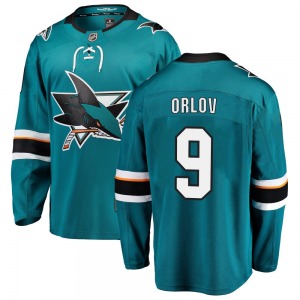 Breakaway Fanatics Branded Youth Dmitry Orlov Teal Home Jersey - NHL San Jose Sharks