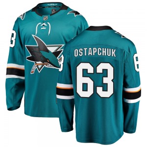 Breakaway Fanatics Branded Youth Zack Ostapchuk Teal Home Jersey - NHL San Jose Sharks