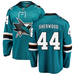 Breakaway Fanatics Branded Youth Kiefer Sherwood Teal Home Jersey - NHL San Jose Sharks